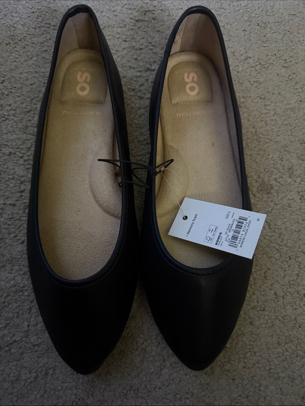 SO Black Pointed-Toe Slip-On Flats